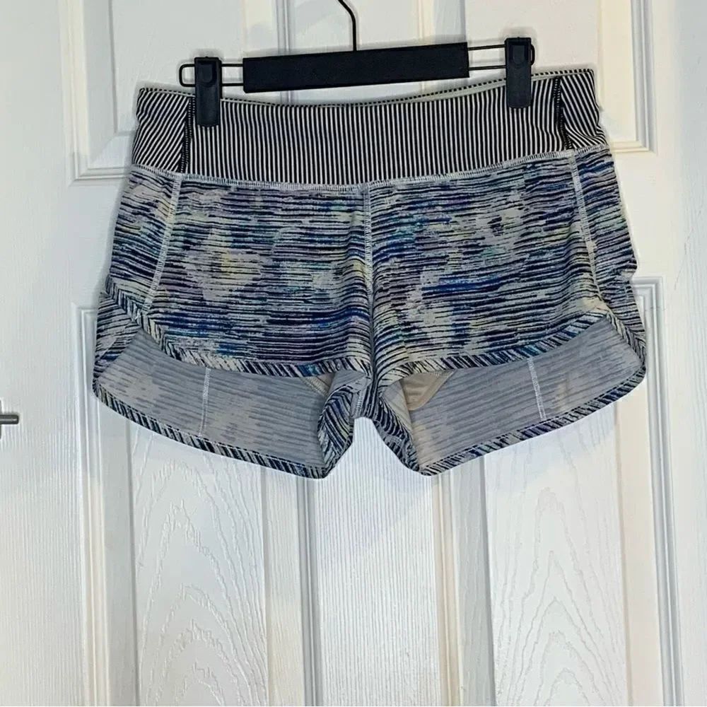 Lululemon Speed Short *4-way Stretch Blurry Belle Multi/Tink Stripe Size 6